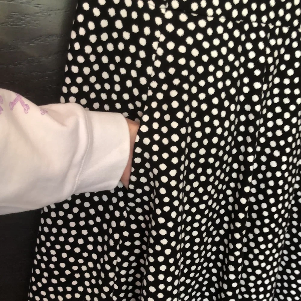 kate spade Black and White Polka Dot Midi Dress